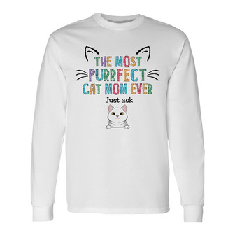 Personalized Cat Mom Long Sleeve Shirt - Thegiftio UK