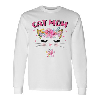 Personalized Cat Mom Long Sleeve Shirt - Thegiftio UK