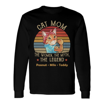 Personalized Cat Mom Long Sleeve Shirt - Thegiftio UK