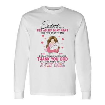 Personalized Cat Mom Long Sleeve Shirt - Thegiftio UK