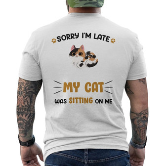 Personalized Cat Sitting On Me Back Print T-Shirt - Thegiftio UK