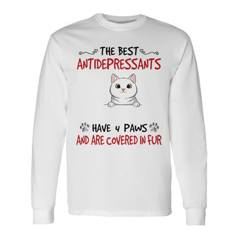 Personalized Cat The Best Antidepressant Long Sleeve Shirt - Thegiftio UK