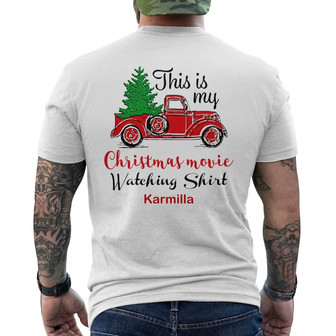 Personalized Christmas Movie Red Truck Back Print T-Shirt - Thegiftio UK