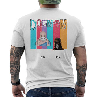 Personalized Colorful Dog Mom Back Print T-Shirt - Thegiftio UK