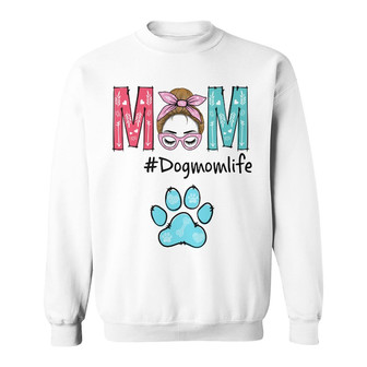 Personalized Colorful Paw Dog Cat Mom Grandma Sweatshirt - Thegiftio UK