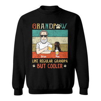 Personalized Cooler Dog Dad Grandpa Sweatshirt - Thegiftio UK