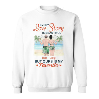 Personalized Couple Beach Love Story Sweatshirt - Thegiftio UK