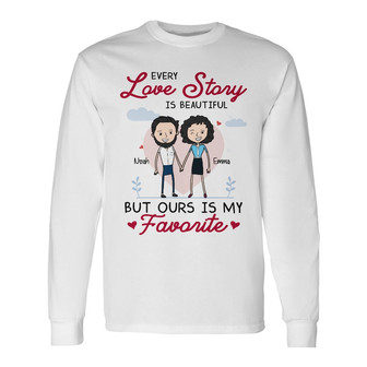Personalized Couple Long Sleeve Shirt - Thegiftio UK