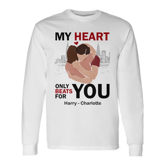Personalized Couple My Heart Beats Long Sleeve Shirt - Thegiftio UK
