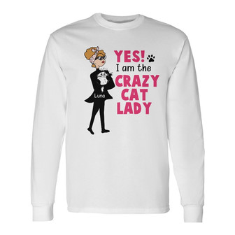 Personalized Crazy Cat Lady Long Sleeve Shirt - Thegiftio UK