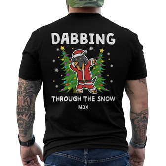 Personalized Dachshund Dog Christmas Back Print T-Shirt - Thegiftio UK