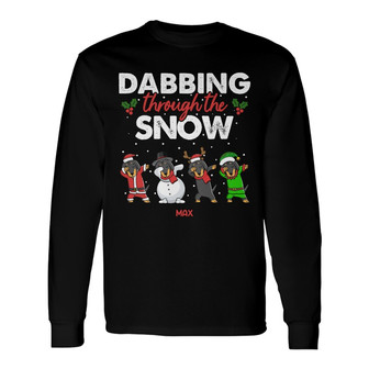 Personalized Dachshund Dog Christmas Long Sleeve Shirt - Thegiftio UK