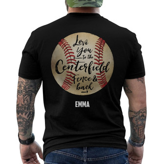 Personalized Dad Baseball FD Back Print T-Shirt - Thegiftio UK