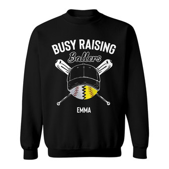 Personalized Dad Baseball Softball FD Black Sweatshirt - Thegiftio UK
