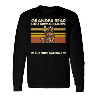 Personalized Dad Grandpa Bear Long Sleeve Shirt - Thegiftio UK