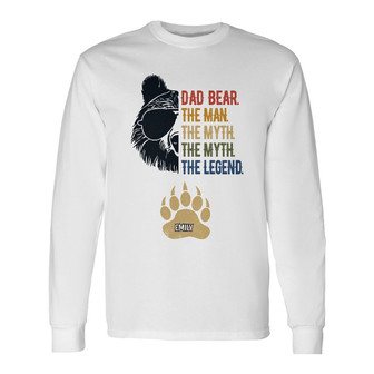 Personalized Dad Grandpa Bear The Legend Long Sleeve Shirt - Thegiftio UK