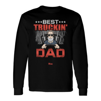 Personalized Dad Grandpa Best Trucker Long Sleeve Shirt - Thegiftio UK