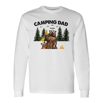 Personalized Dad Grandpa Camping Long Sleeve Shirt - Thegiftio UK