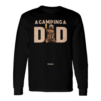 Personalized Dad Grandpa Camping Long Sleeve Shirt - Thegiftio UK