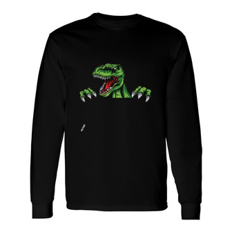 Personalized Dad Grandpa Dinosaur Long Sleeve Shirt - Thegiftio UK
