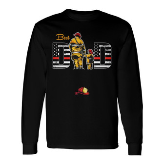 Personalized Dad Grandpa Firefighter Long Sleeve Shirt - Thegiftio UK