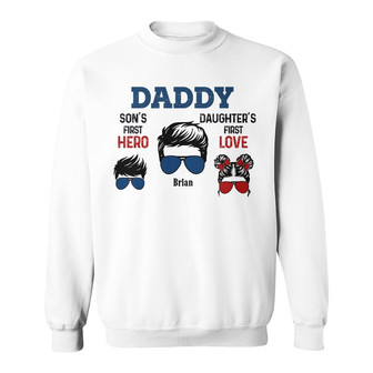 Personalized Dad Grandpa First Hero Love Sweatshirt - Thegiftio UK