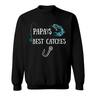 Personalized Dad Grandpa Fishing Best Catches Sweatshirt - Thegiftio UK