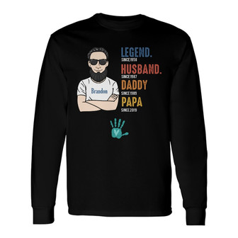 Personalized Dad Grandpa Legend Long Sleeve Shirt - Thegiftio UK
