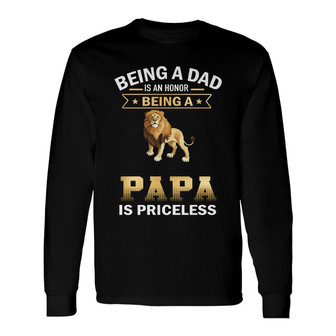 Personalized Dad Grandpa Lion Long Sleeve Shirt - Thegiftio UK