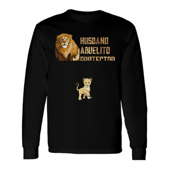 Personalized Dad Grandpa Lion Long Sleeve Shirt - Thegiftio UK