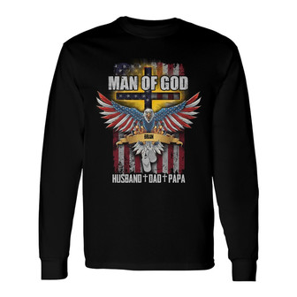Personalized Dad Grandpa Man Of God Long Sleeve Shirt - Thegiftio UK