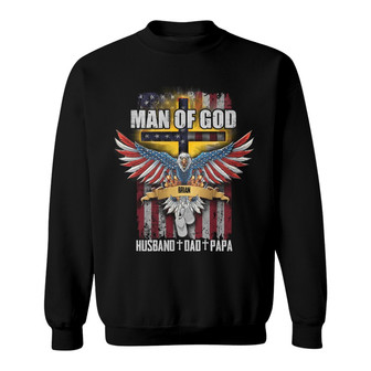 Personalized Dad Grandpa Man Of God Sweatshirt - Thegiftio UK