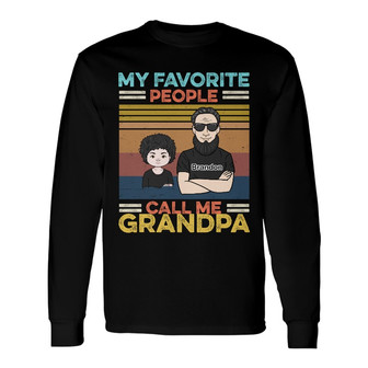 Personalized Dad Grandpa My Favorite People Long Sleeve Shirt - Thegiftio UK
