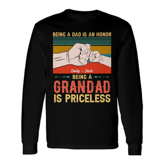 Personalized Dad Grandpa Priceless Long Sleeve Shirt - Thegiftio UK
