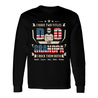 Personalized Dad Grandpa Rock Them Both Long Sleeve Shirt - Thegiftio UK