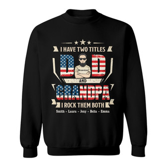Personalized Dad Grandpa Rock Them Both Sweatshirt - Thegiftio UK