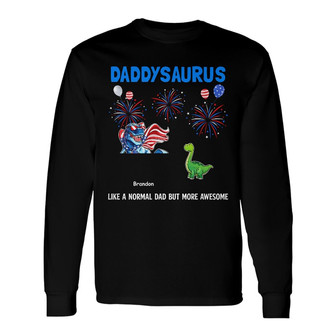 Personalized Dad Grandpa Saurus Long Sleeve Shirt - Thegiftio UK