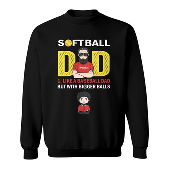 Personalized Dad Grandpa Softball Sweatshirt - Thegiftio UK