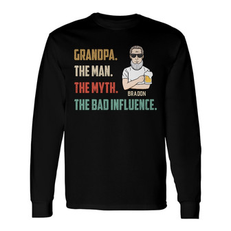 Personalized Dad Grandpa The Man Long Sleeve Shirt - Thegiftio UK