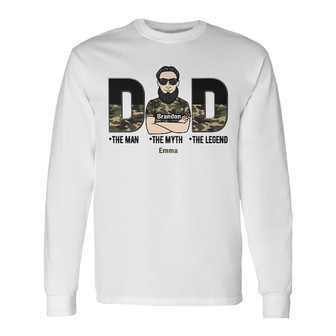 Personalized Dad Grandpa The Man Long Sleeve Shirt - Thegiftio UK