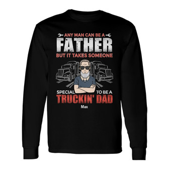 Personalized Dad Grandpa Trucker Long Sleeve Shirt - Thegiftio UK