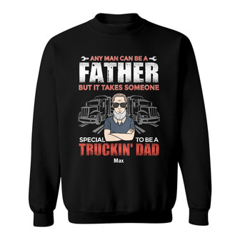 Personalized Dad Grandpa Trucker Sweatshirt - Thegiftio UK