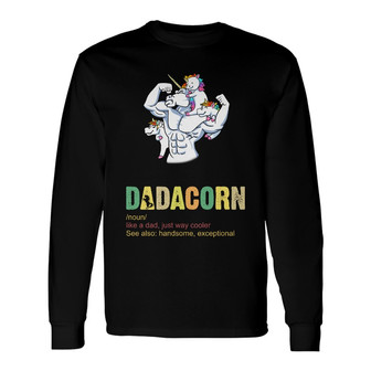 Personalized Dad Grandpa Unicorn Long Sleeve Shirt - Thegiftio UK