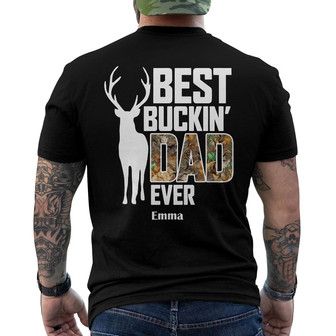 Personalized Dad Hunting FD Back Print T-Shirt - Thegiftio UK