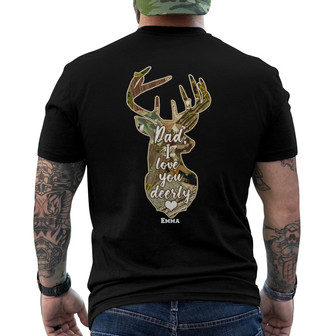 Personalized Dad Hunting FD Back Print T-Shirt - Thegiftio UK