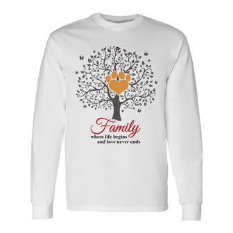 Personalized Dad Mom Family Where Life Begins Long Sleeve Shirt - Thegiftio UK