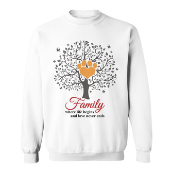 Personalized Dad Mom Family Where Life Begins Sweatshirt - Thegiftio UK