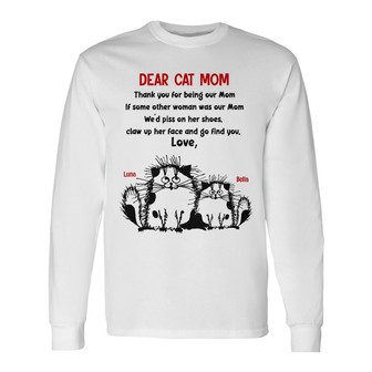 Personalized Dear Cat Dad Mom Long Sleeve Shirt - Thegiftio UK