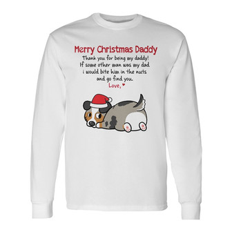 Personalized Dear Dog Dad Christmas Long Sleeve Shirt - Thegiftio UK