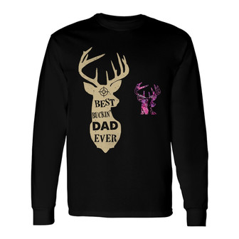 Personalized Deer Hunting Best Buckin Dad Grandpa Long Sleeve Shirt - Thegiftio UK